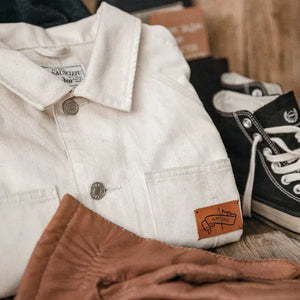 Vit arbets jacka jeans herr