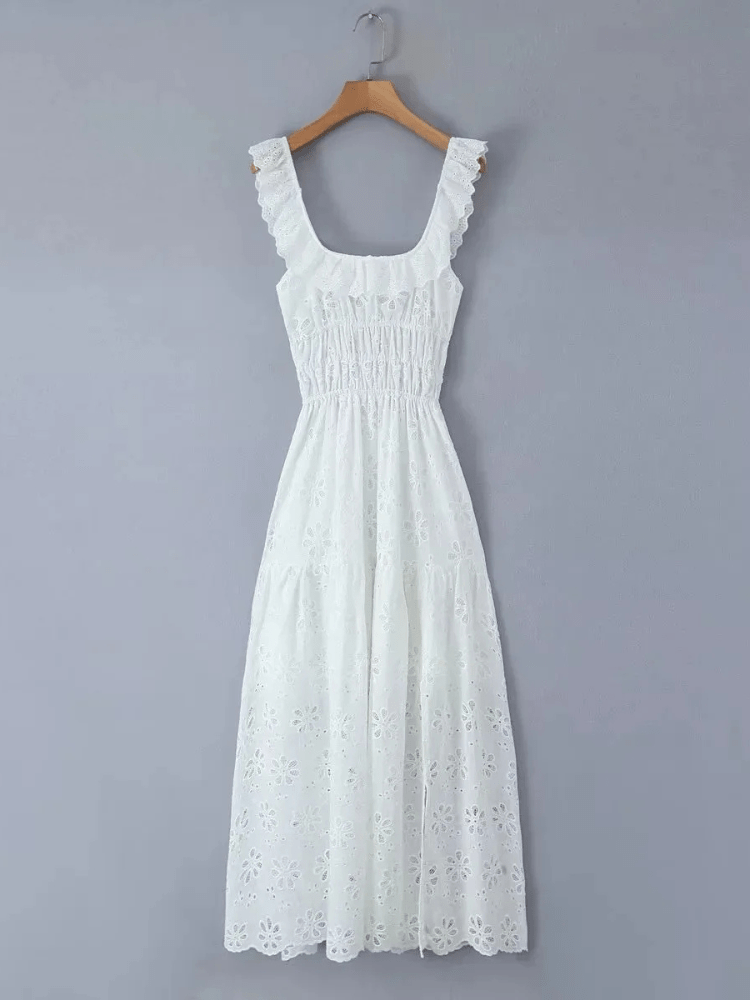 Vit klänning broderi anglaise