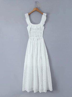 Vit klänning broderi anglaise
