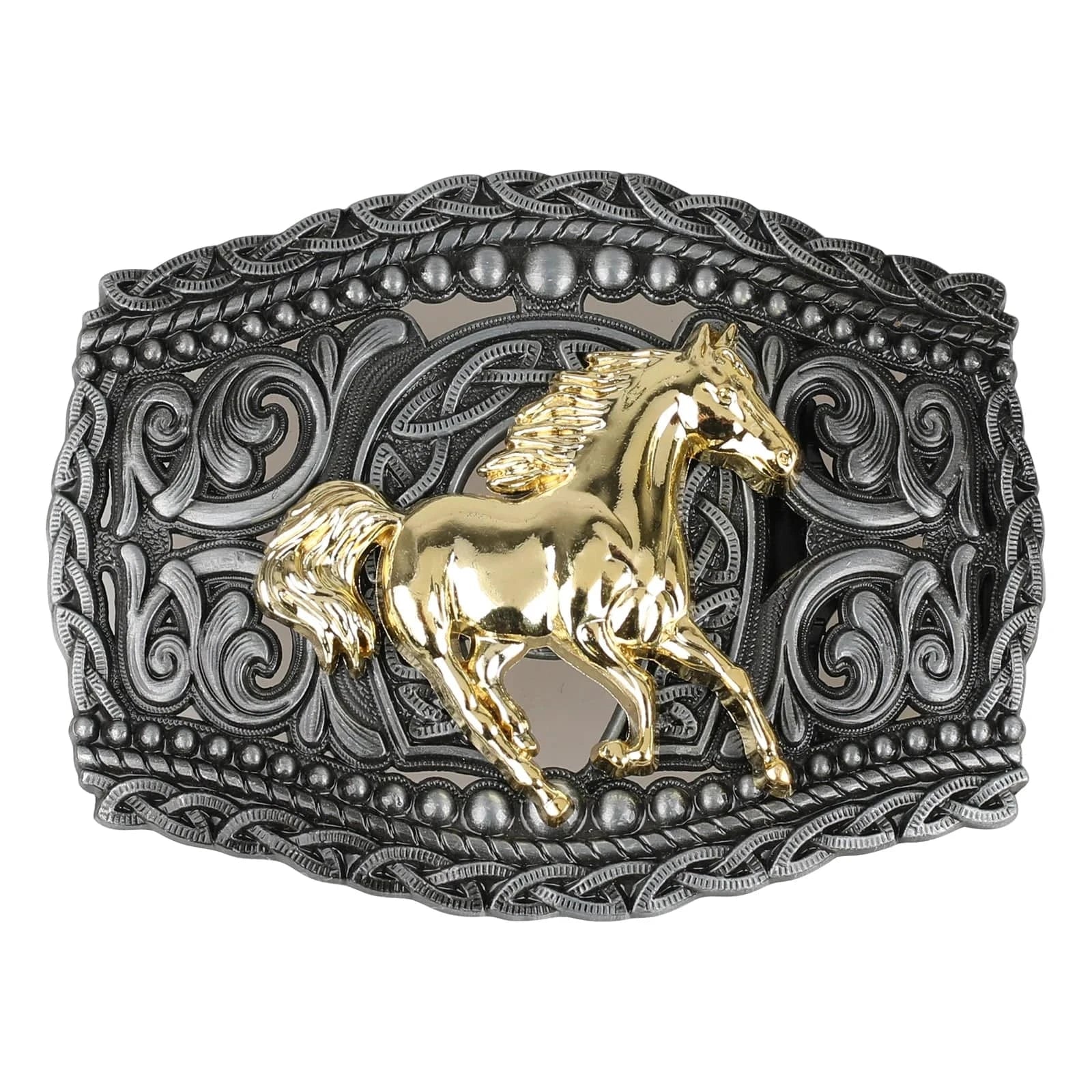 Western Bältesspänne i Metall med Präglad Design Häst