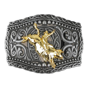 Western Bältesspänne i Metall med Präglad Design Rodeo