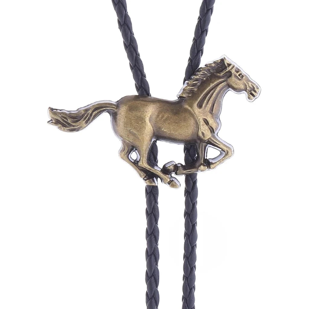 Western Bolo Tie med galopperande häst