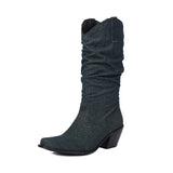 Denim cowboyboots Mörkblå / 35
