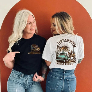 Western T-shirt för dam "I Got a Heart Like a Truck"