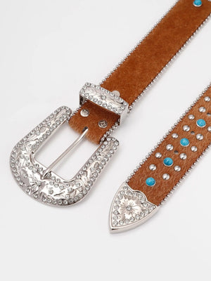 Westernbälte Brun med Strass och Silverspänne Brun / 115cm