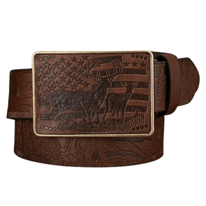 Westernbälte rektangulärt spänne Mörkbrun / 120cm