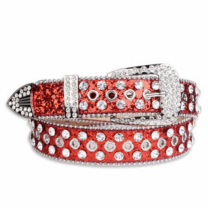 Westernbälte Silverfärgat med Strass och Nitar