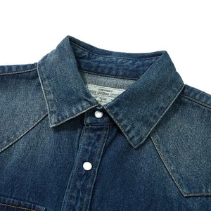 Westernskjorta i tvättad denim