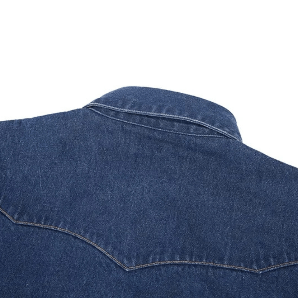 Westernskjorta i tvättad denim