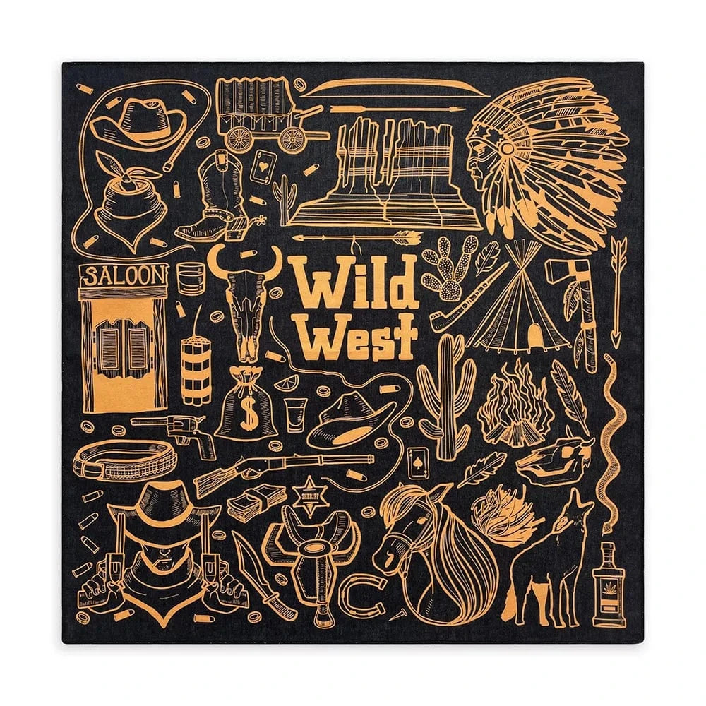 Wild west bandana Svart och gul